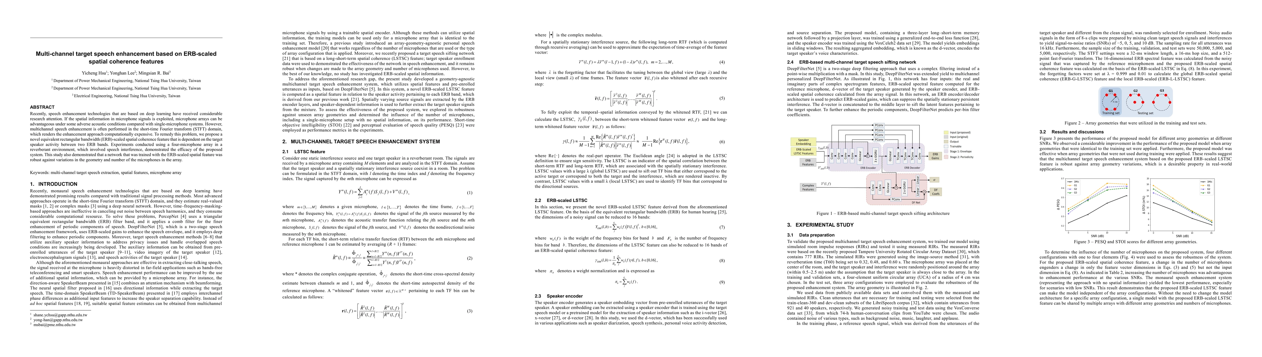 Thumbnail for Multi-channel target speech enhancement based on ERB-scaled spatial
  coherence features