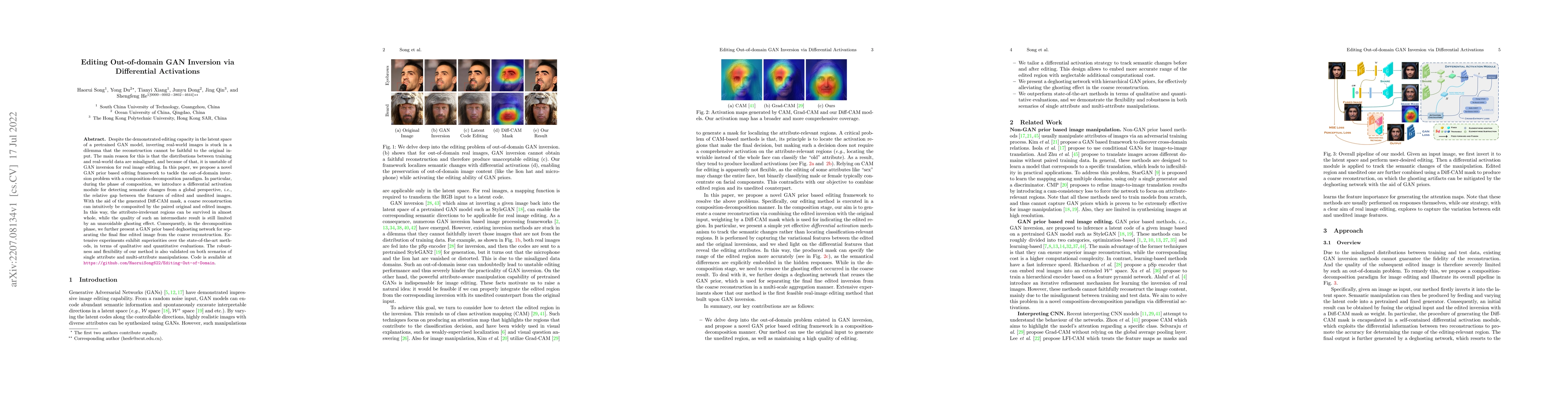 Thumbnail for Editing Out-of-domain GAN Inversion via Differential Activations