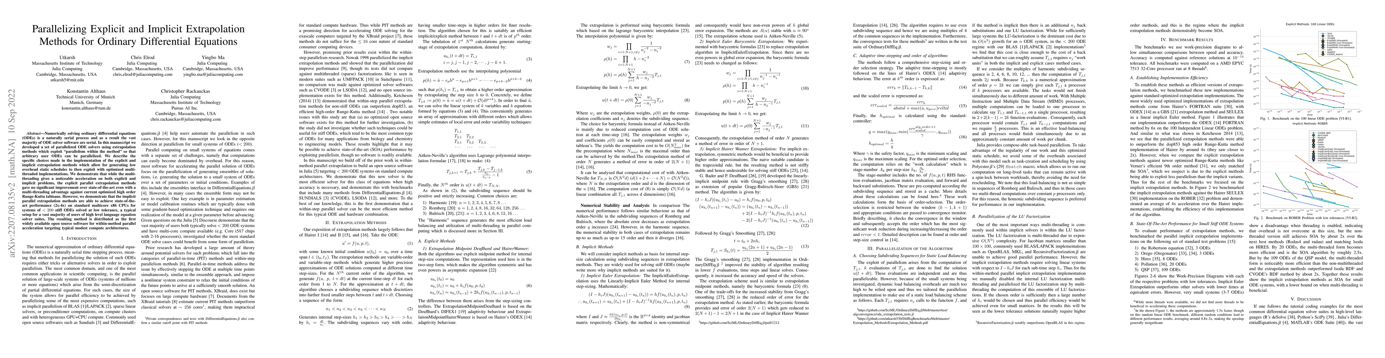 Thumbnail for Parallelizing Explicit and Implicit Extrapolation Methods for Ordinary
  Differential Equations