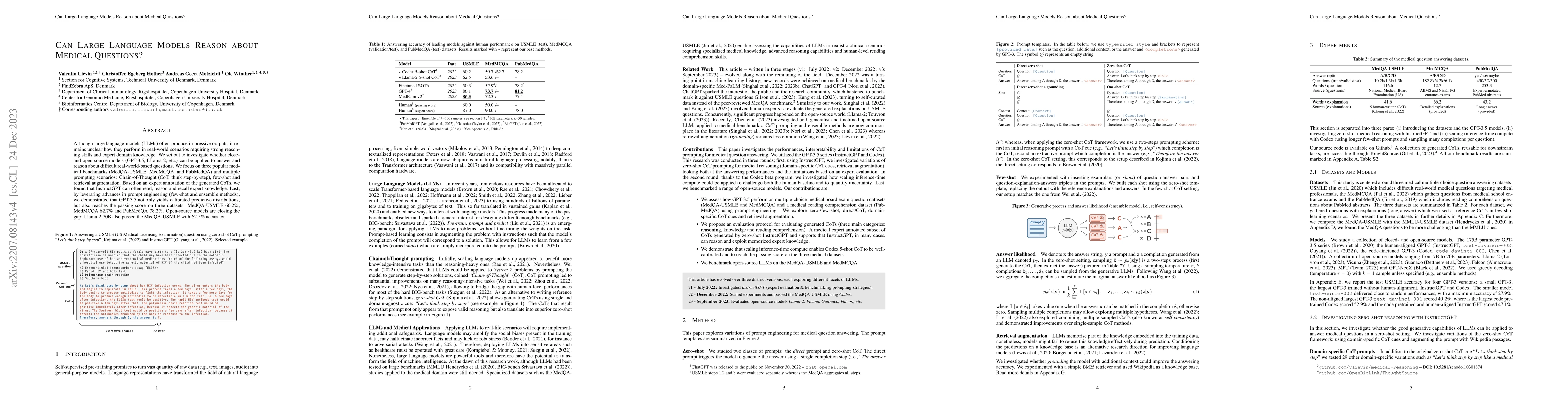Thumbnail for Can large language models reason about medical questions?