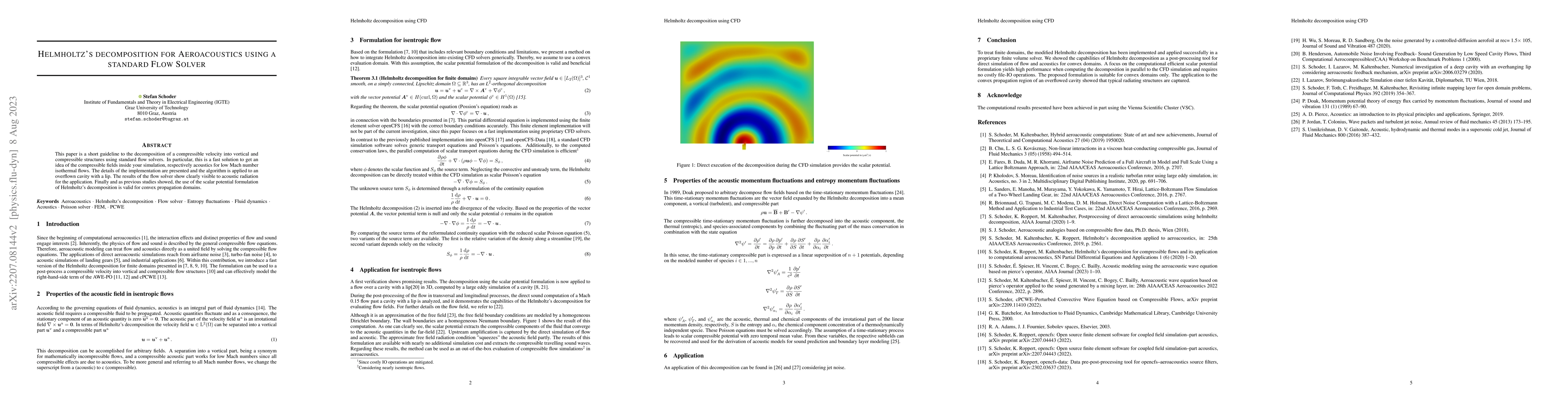 Thumbnail for Helmholtz's decomposition for Aeroacoustics using a standard Flow Solver