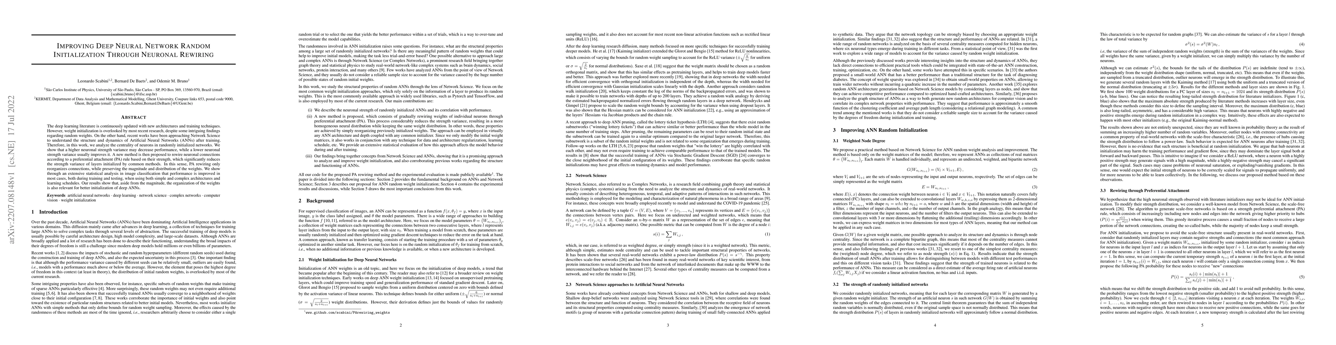 Thumbnail for Improving Deep Neural Network Random Initialization Through Neuronal
  Rewiring