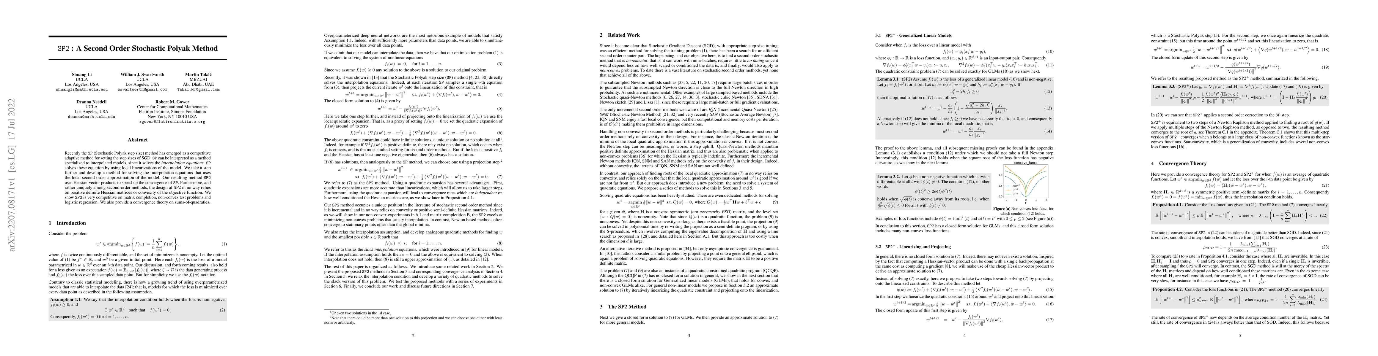 Thumbnail for SP2: A Second Order Stochastic Polyak Method