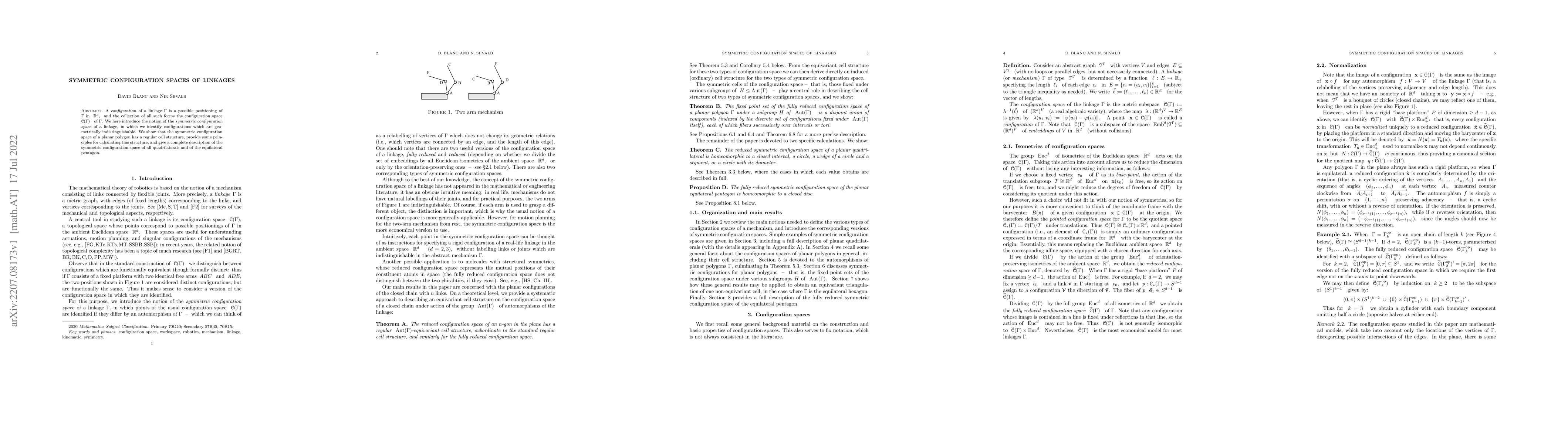 Thumbnail for Symmetric Configuration spaces of linkages