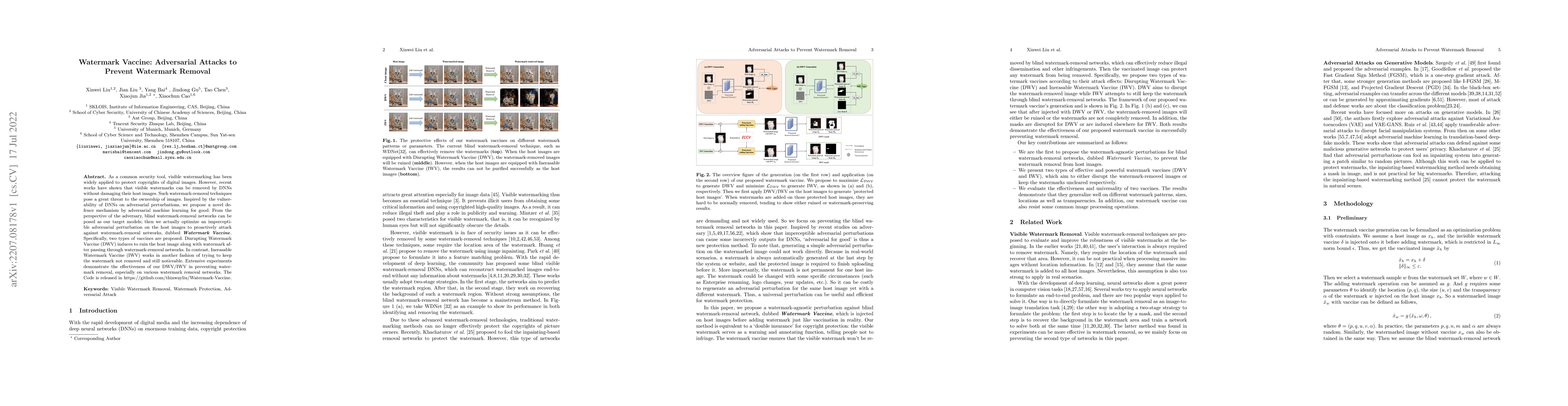 Thumbnail for Watermark Vaccine: Adversarial Attacks to Prevent Watermark Removal