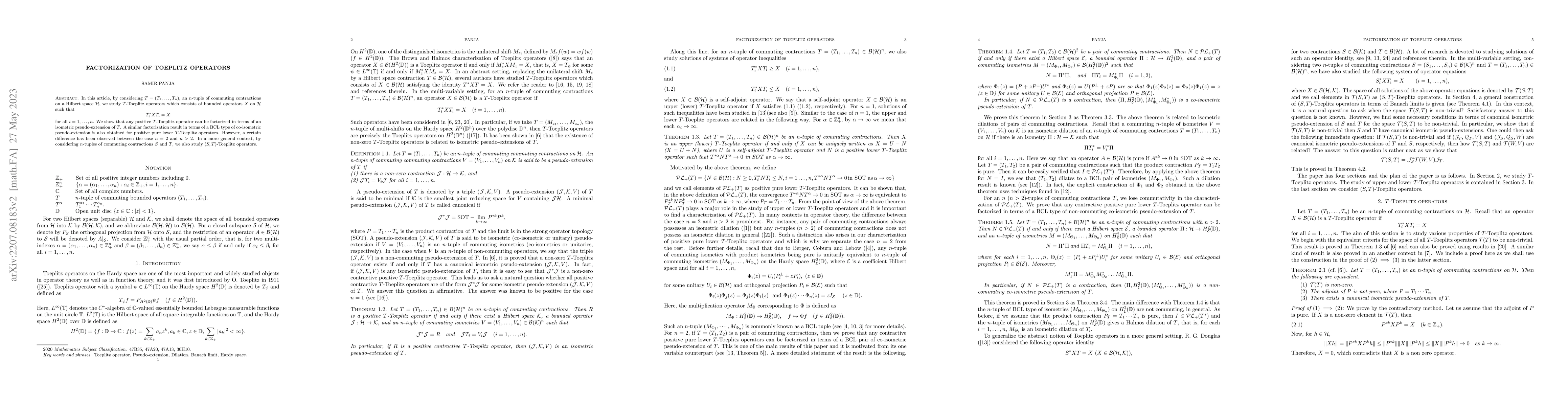 Thumbnail for Factorization of Toeplitz operators
