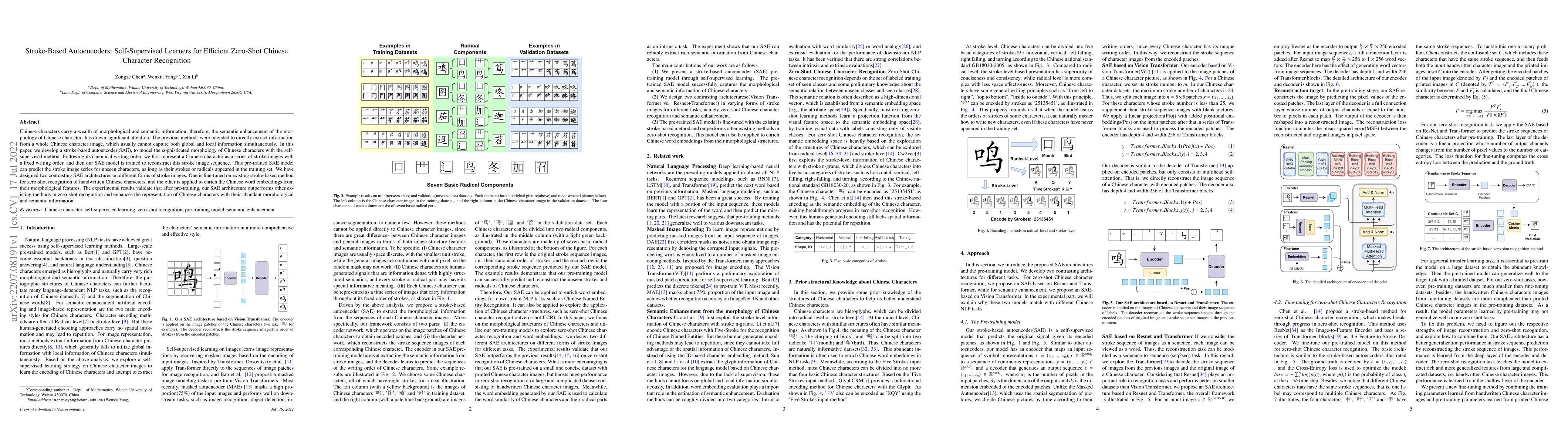Thumbnail for Stroke-Based Autoencoders: Self-Supervised Learners for Efficient
  Zero-Shot Chinese Character Recognition