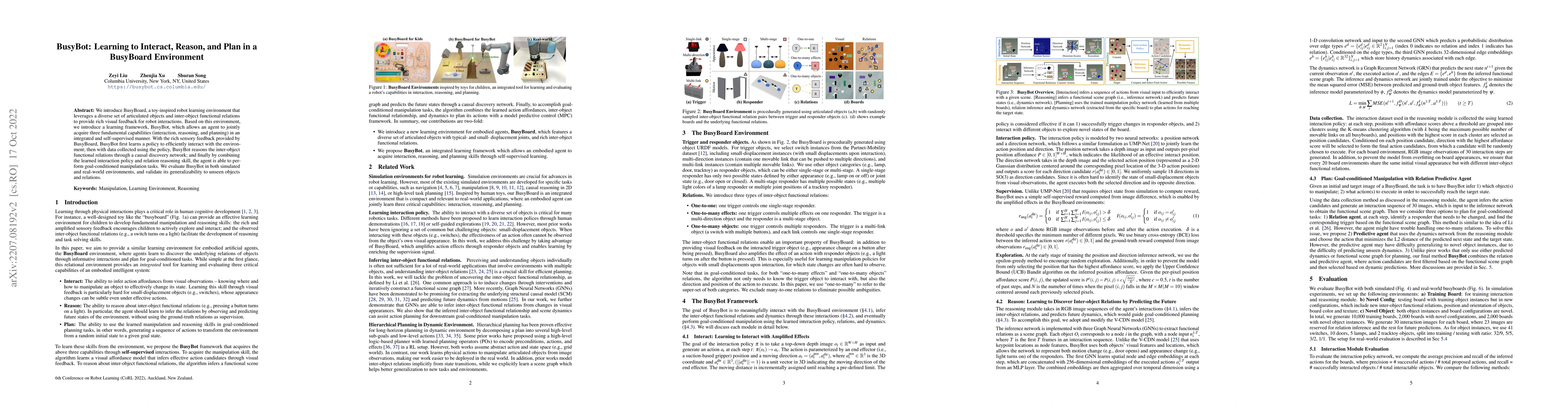 Thumbnail for BusyBot: Learning to Interact, Reason, and Plan in a BusyBoard
  Environment