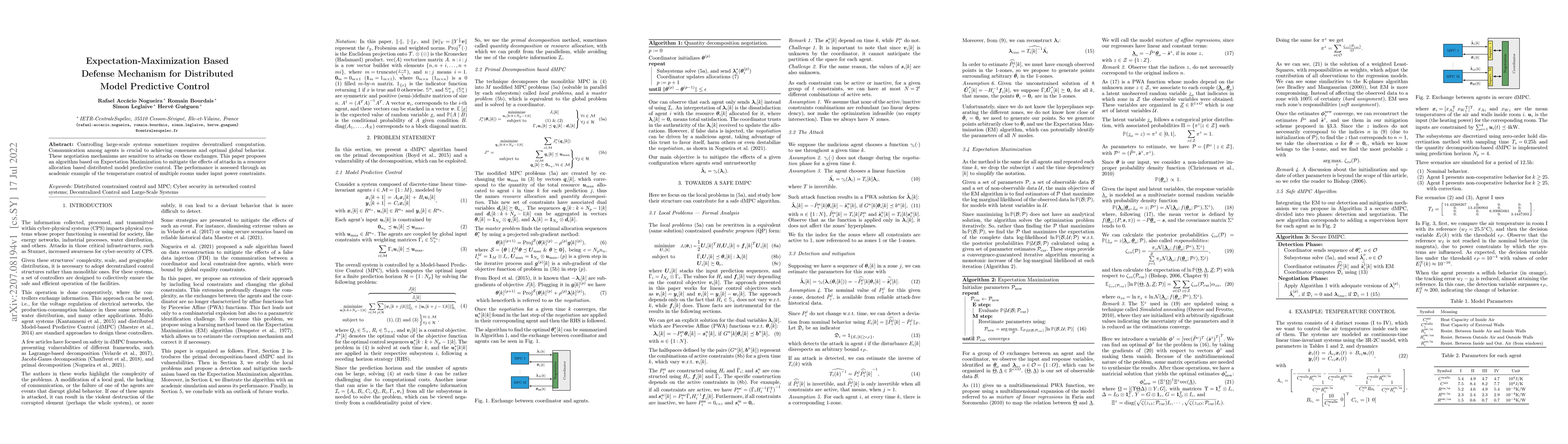 Thumbnail for Expectation-Maximization Based Defense Mechanism for Distributed Model
  Predictive Control