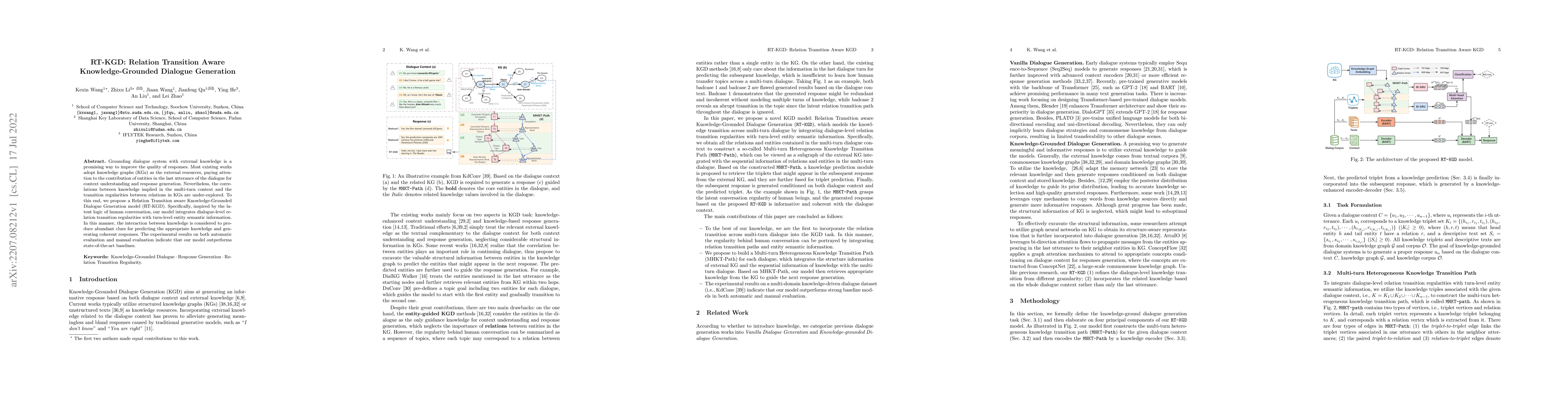 Thumbnail for RT-KGD: Relation Transition Aware Knowledge-Grounded Dialogue Generation