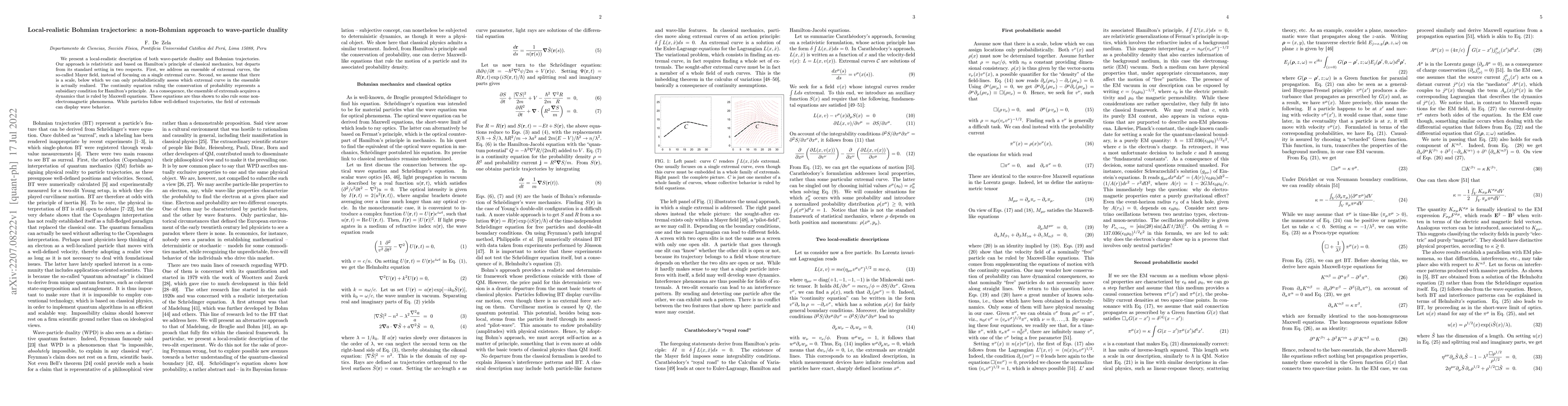 Thumbnail for Local-realistic Bohmian trajectories: a non-Bohmian approach to
  wave-particle duality