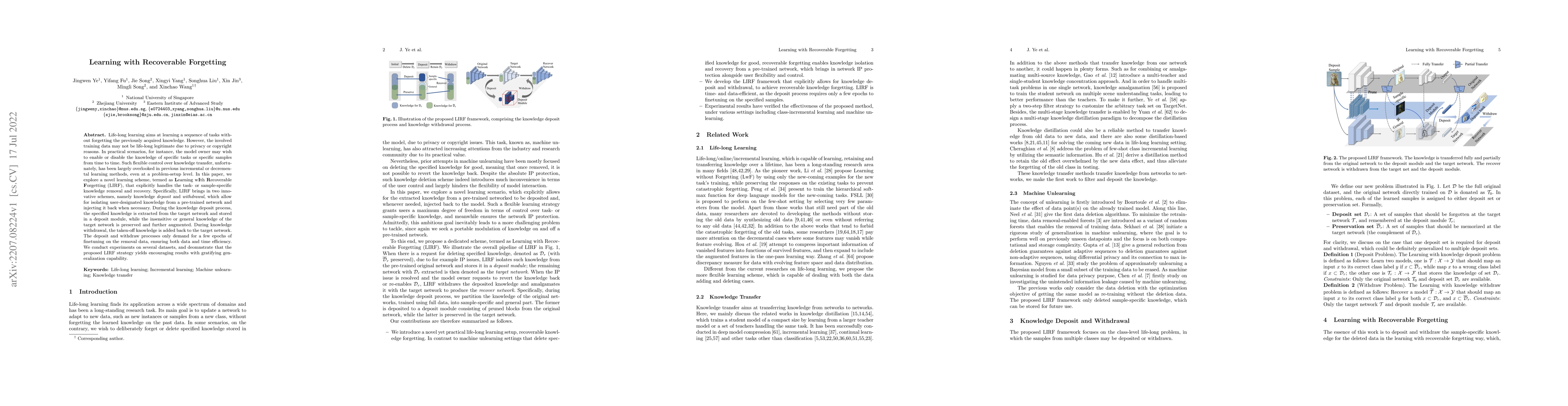 Thumbnail for Learning with Recoverable Forgetting