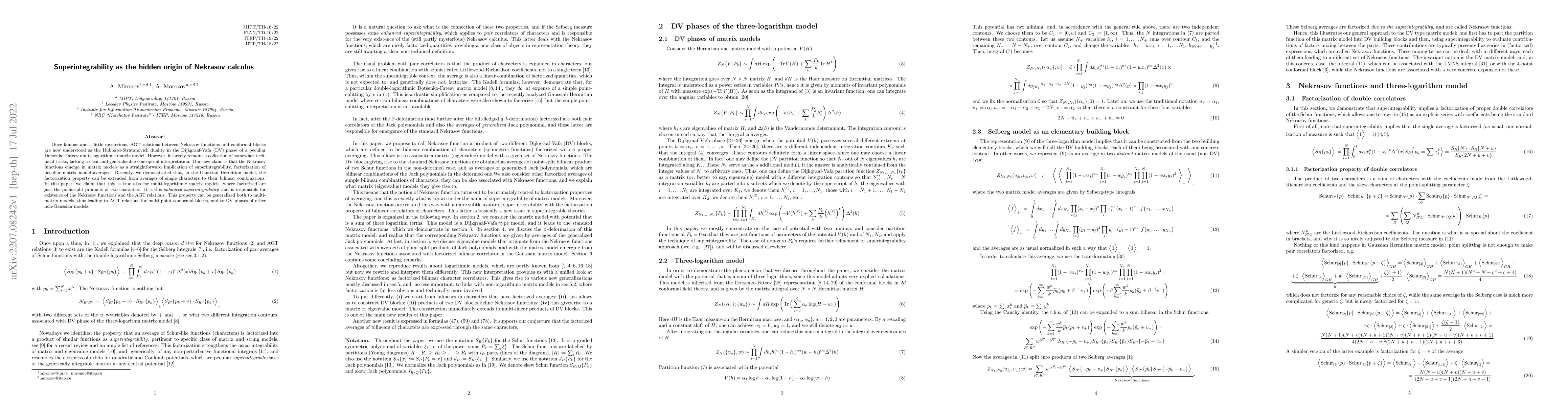 Thumbnail for Superintegrability as the hidden origin of Nekrasov calculus