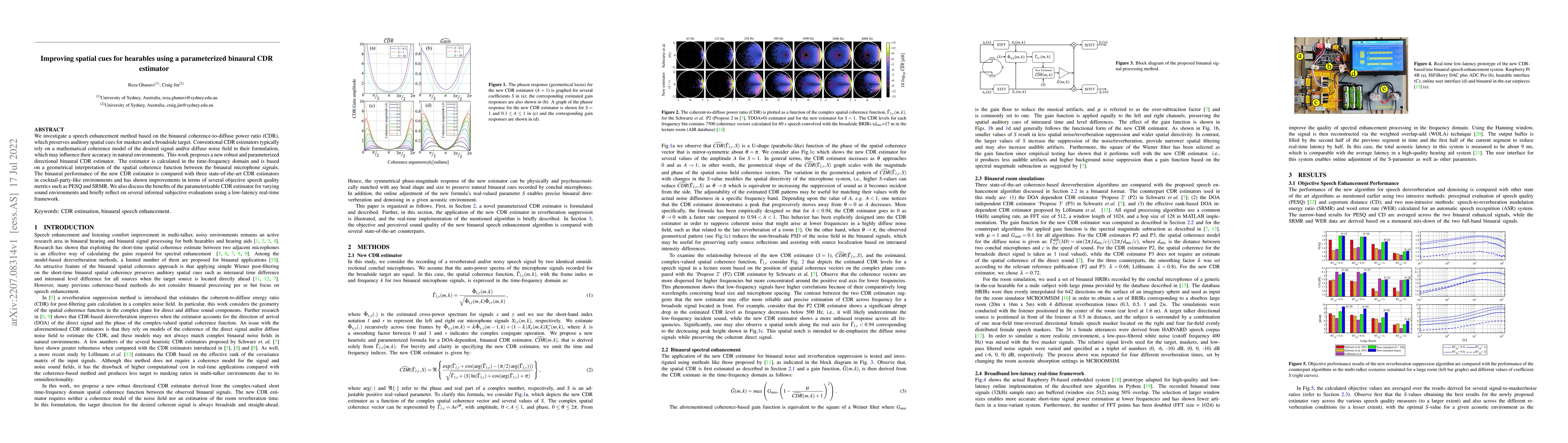 Thumbnail for Improving spatial cues for hearables using a parameterized binaural CDR
  estimator