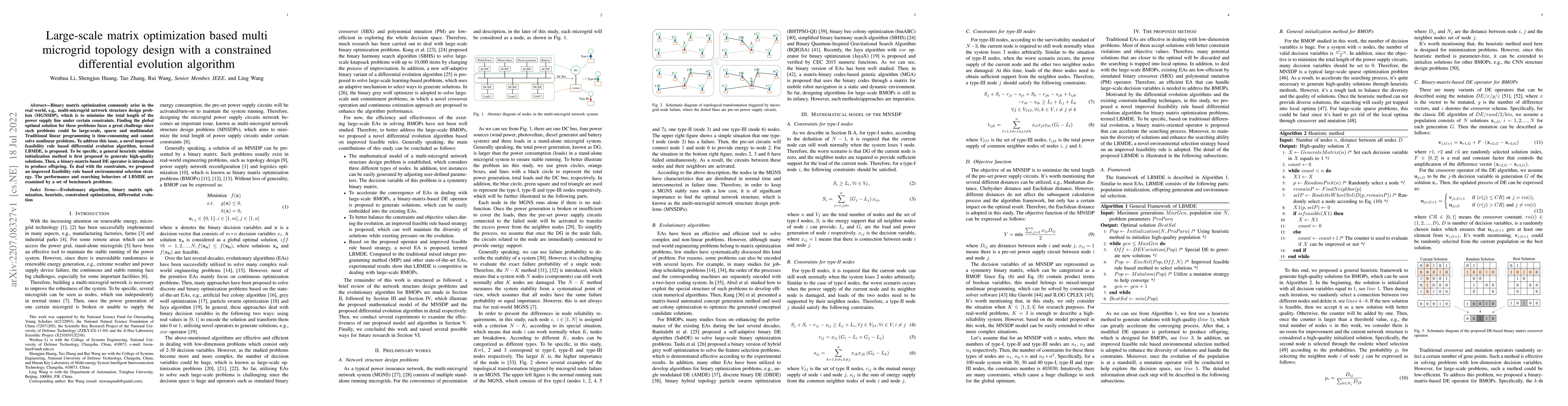 Thumbnail for Large-scale matrix optimization based multi microgrid topology design
  with a constrained differential evolution algorithm