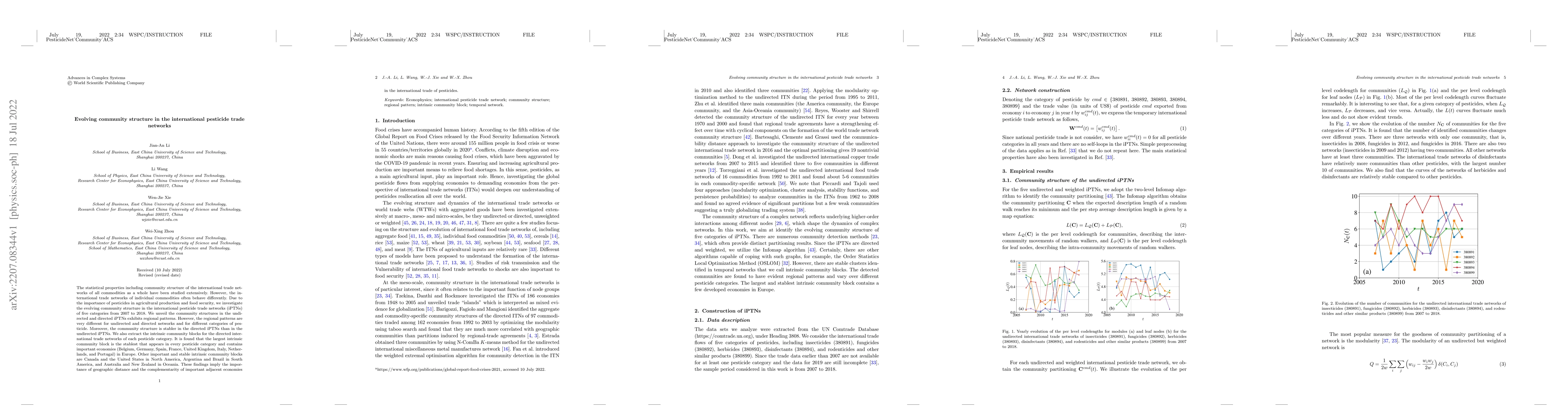 Thumbnail for Evolving community structure in the international pesticide trade
  networks