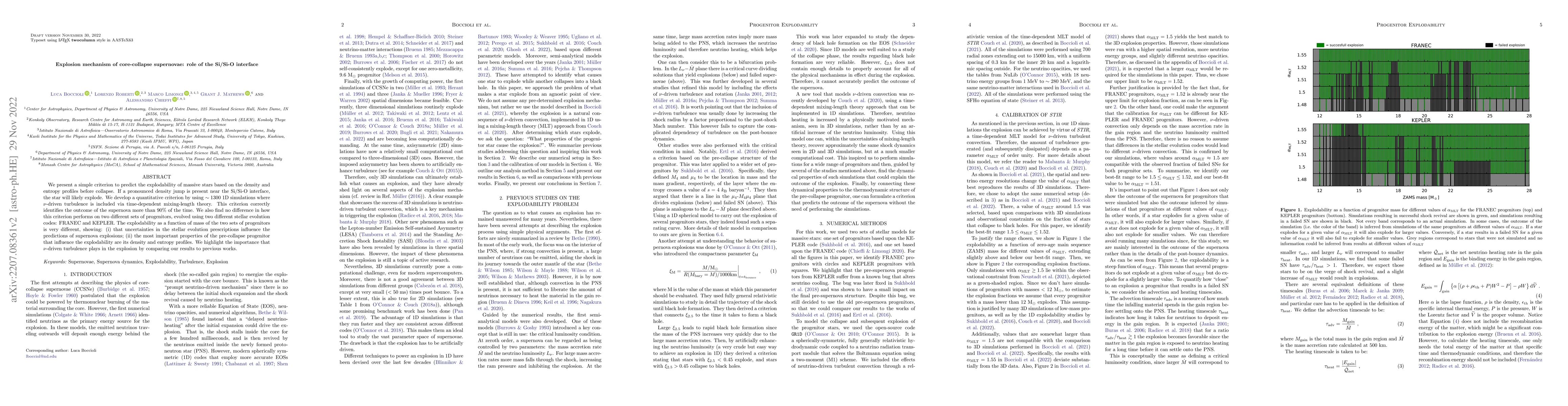 Thumbnail for Explosion mechanism of core-collapse supernovae: role of the Si/O
  interface