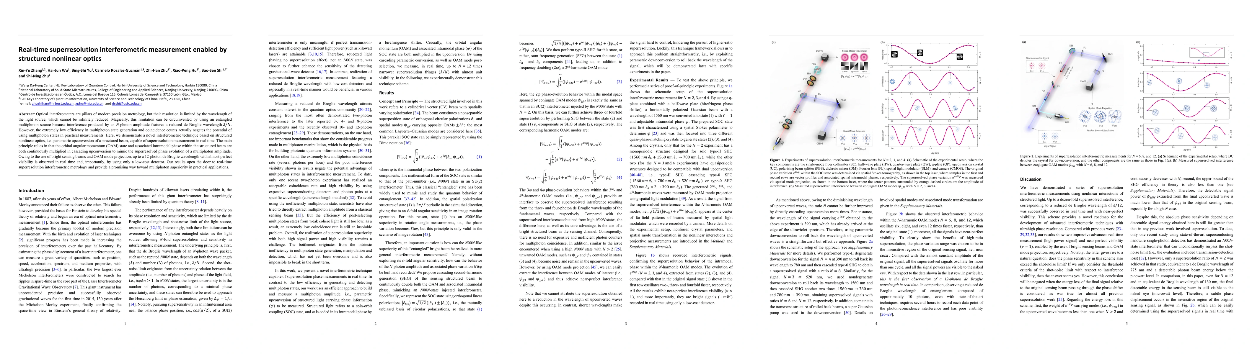 Thumbnail for Real-time superresolution interferometric measurement enabled by
  structured nonlinear optics