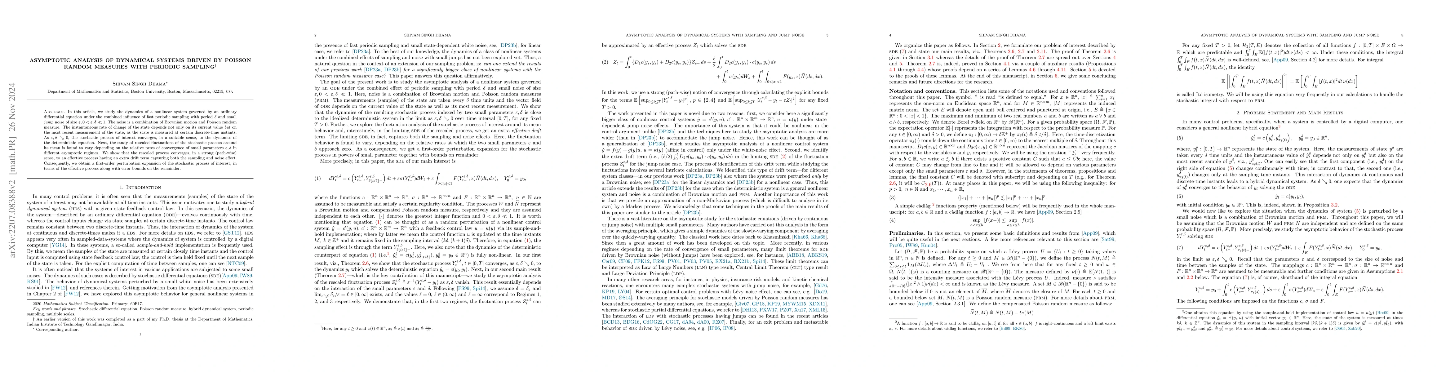 Thumbnail for Asymptotic analysis of dynamical systems driven by Poisson random
  measures with periodic sampling