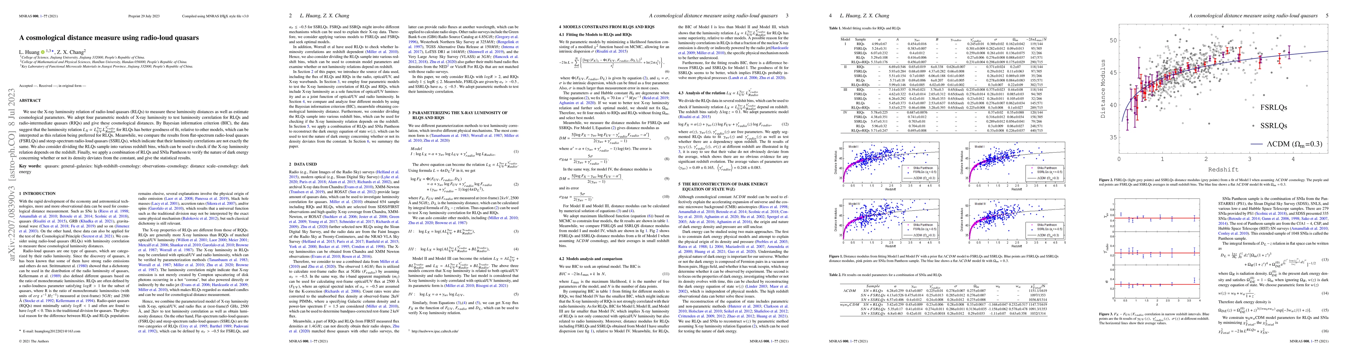 Thumbnail for A cosmological distance measure using radio-loud quasars