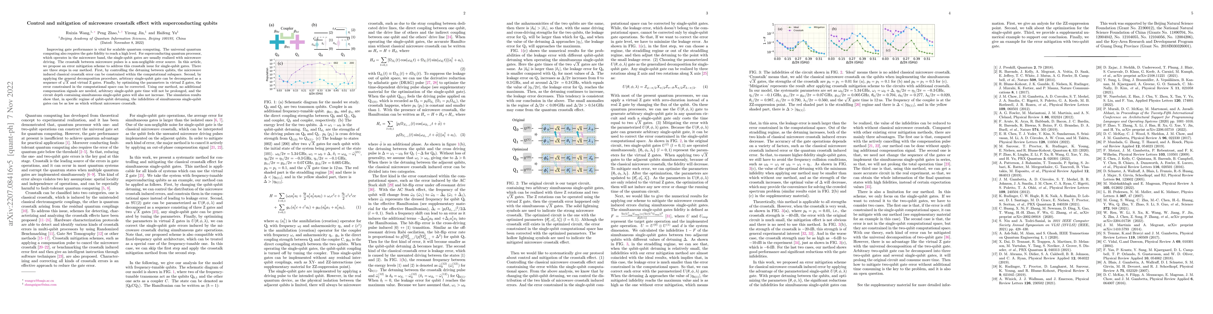 Thumbnail for Control and mitigation of microwave crosstalk effect with
  superconducting qubits