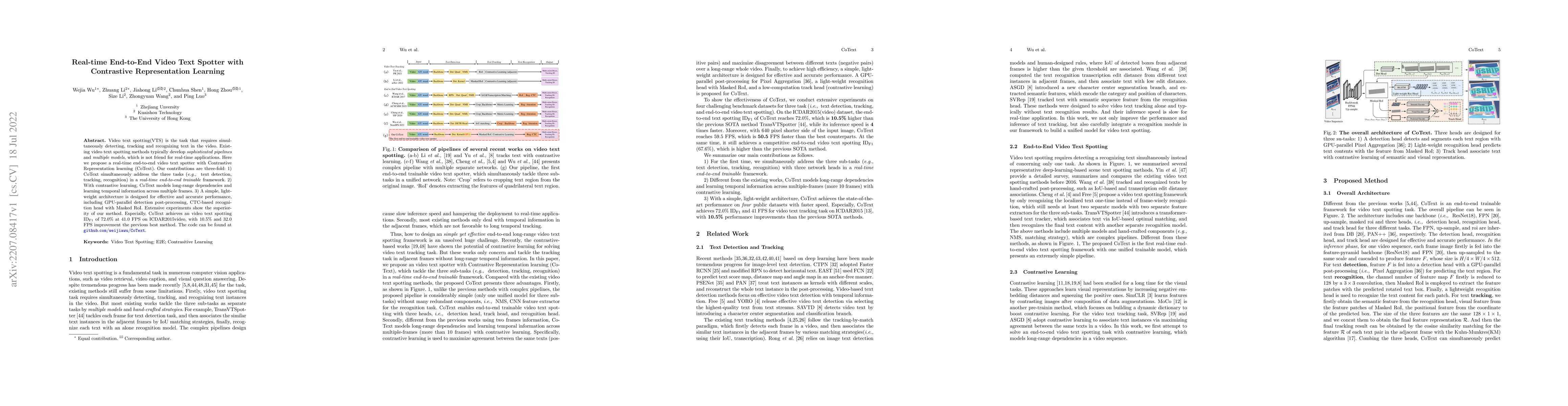 Thumbnail for Real-time End-to-End Video Text Spotter with Contrastive Representation
  Learning
