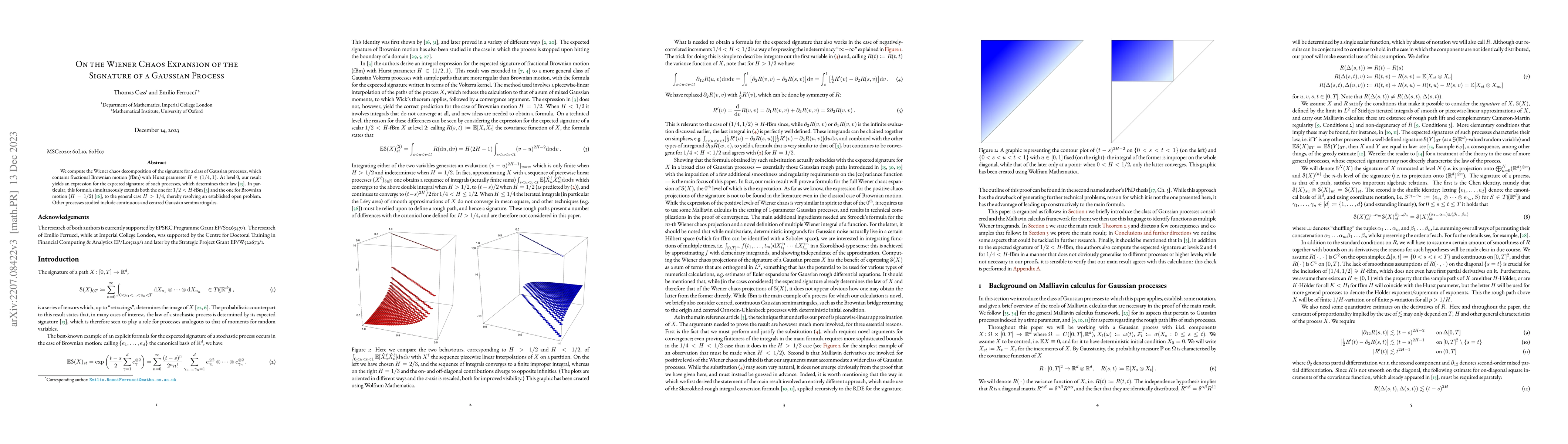 Thumbnail for On the Wiener Chaos Expansion of the Signature of a Gaussian Process