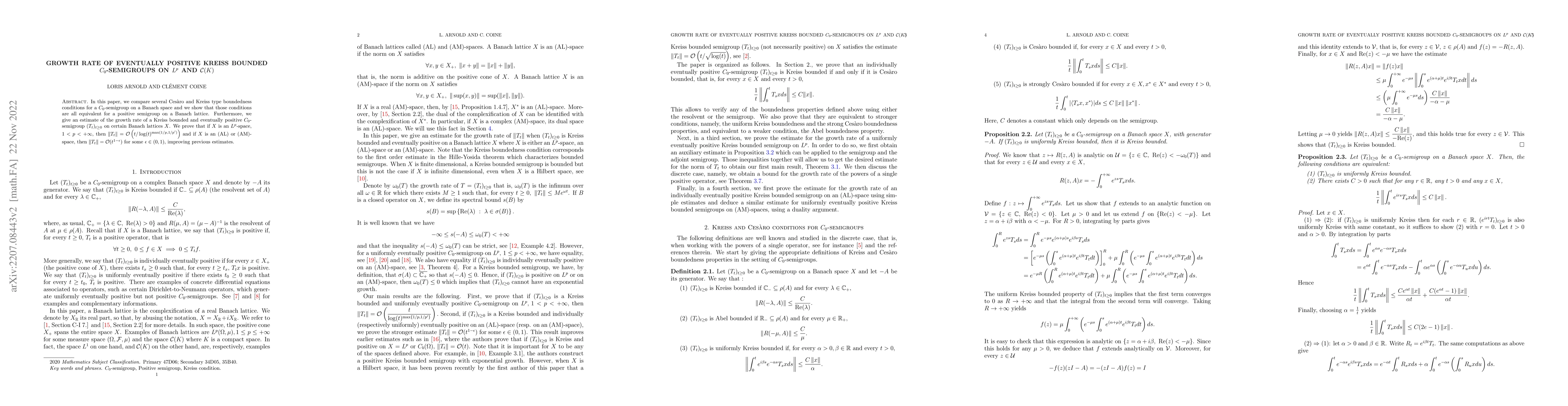 Thumbnail for Growth rate of eventually positive Kreiss bounded $C_0$-semigroups on
  $L^p$ and $\mathcal{C}(K)$