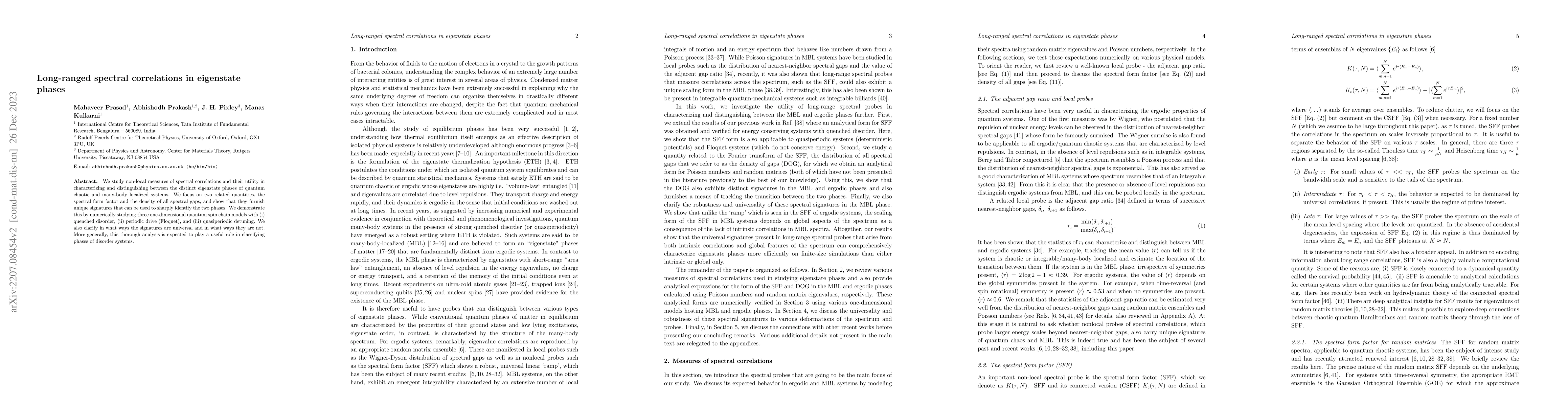 Thumbnail for Long-ranged spectral correlations in eigenstate phases