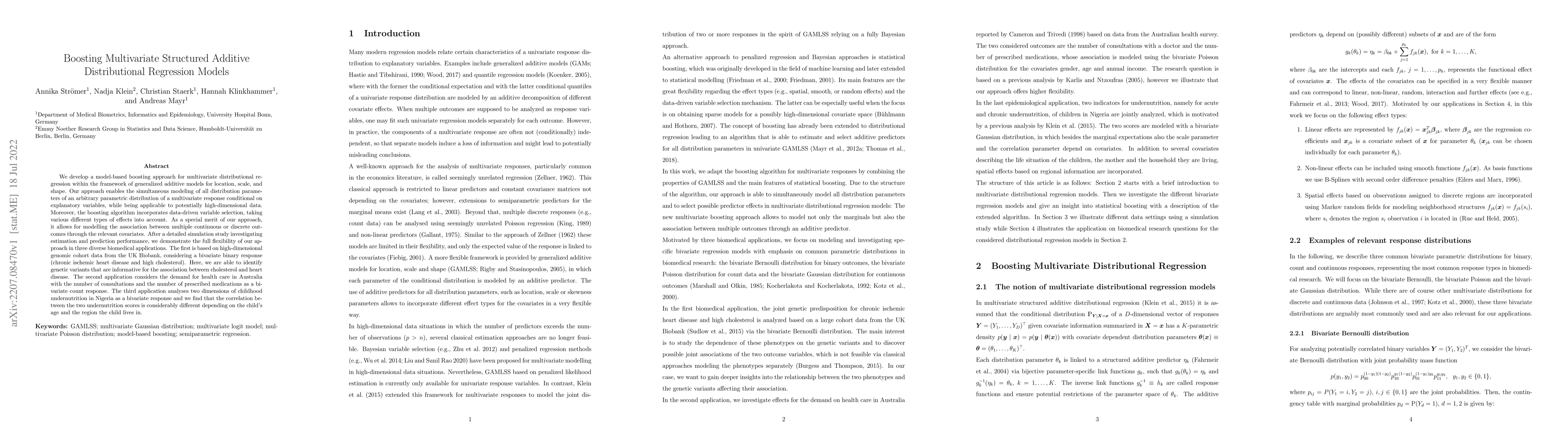 Thumbnail for Boosting Multivariate Structured Additive Distributional Regression
  Models