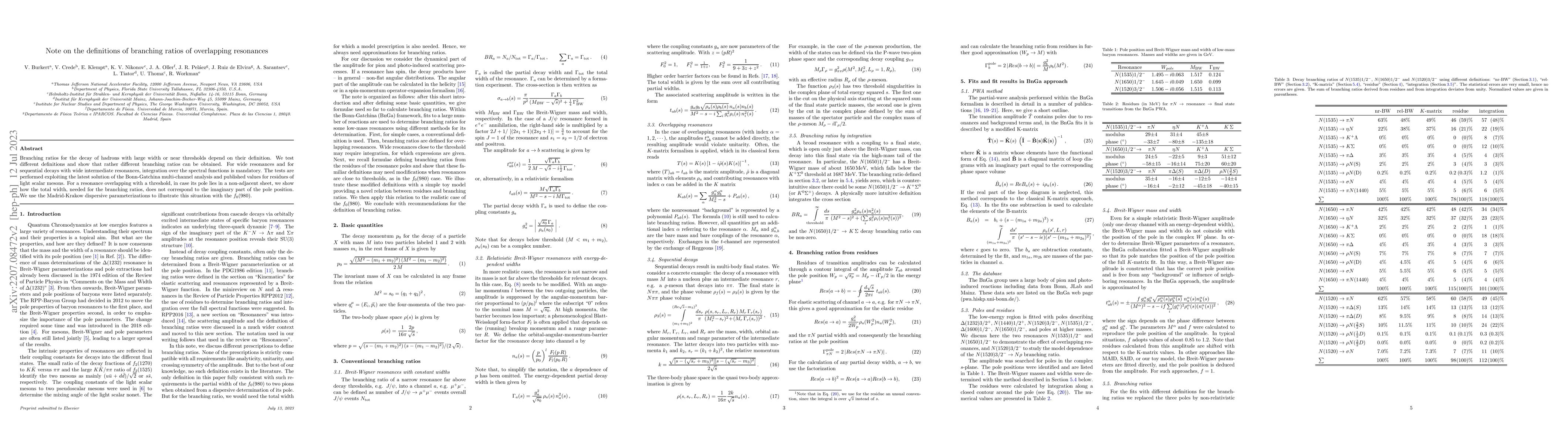 Thumbnail for Note on the definitions of branching ratios of overlapping resonances