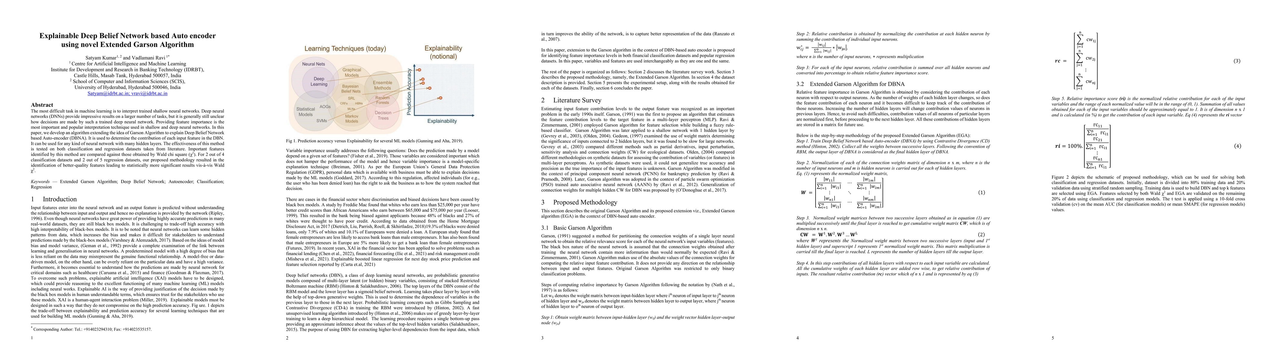 Thumbnail for Explainable Deep Belief Network based Auto encoder using novel Extended
  Garson Algorithm