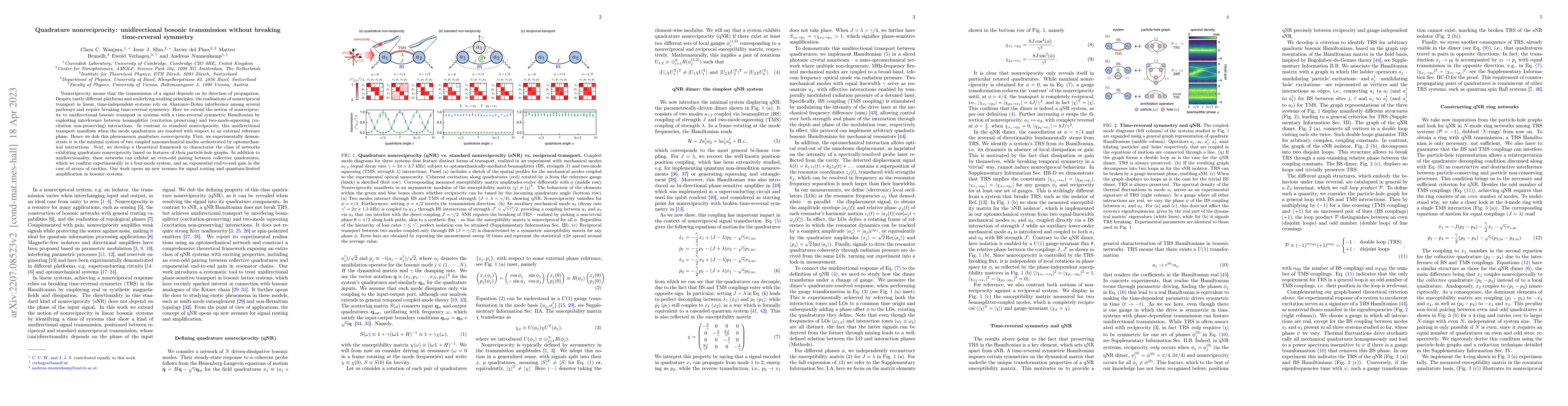 Thumbnail for Quadrature nonreciprocity: unidirectional bosonic transmission without
  breaking time-reversal symmetry