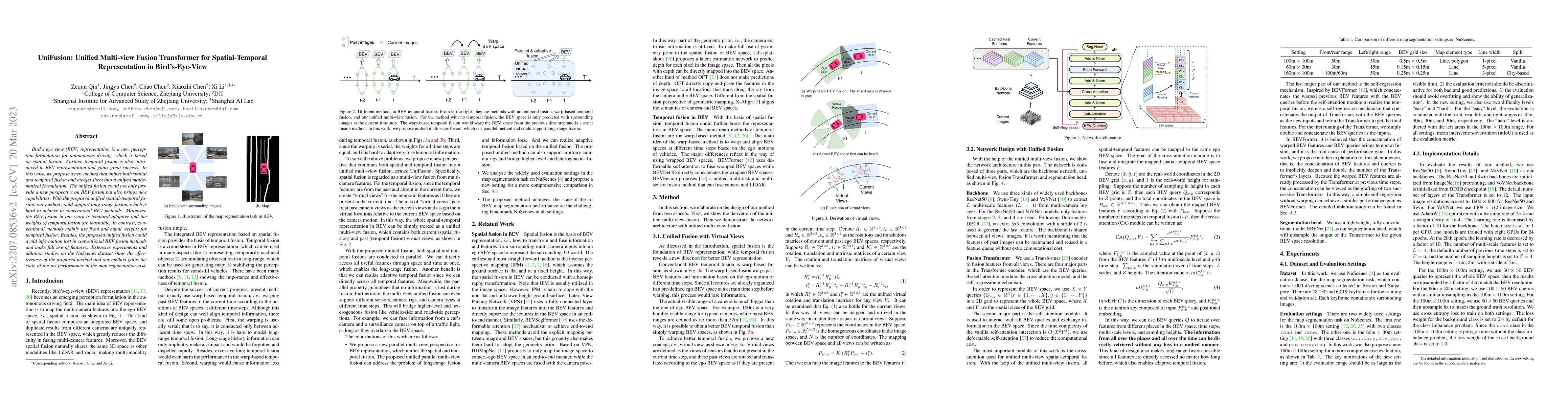 Thumbnail for UniFusion: Unified Multi-view Fusion Transformer for Spatial-Temporal
  Representation in Bird's-Eye-View