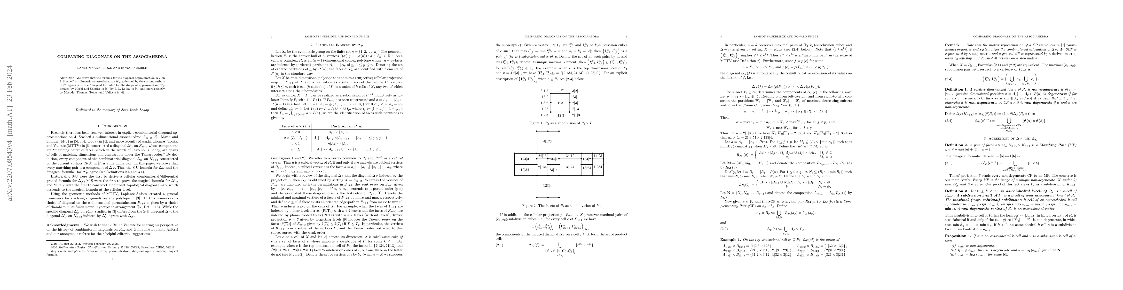 Thumbnail for Comparing Diagonals on the Associahedra