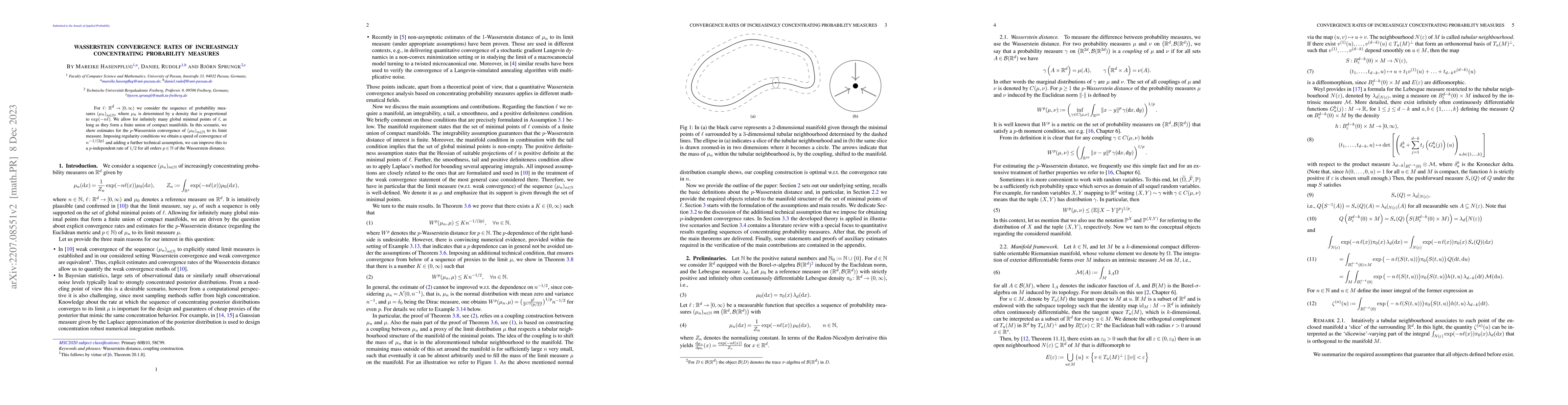 Thumbnail for Wasserstein convergence rates of increasingly concentrating probability
  measures