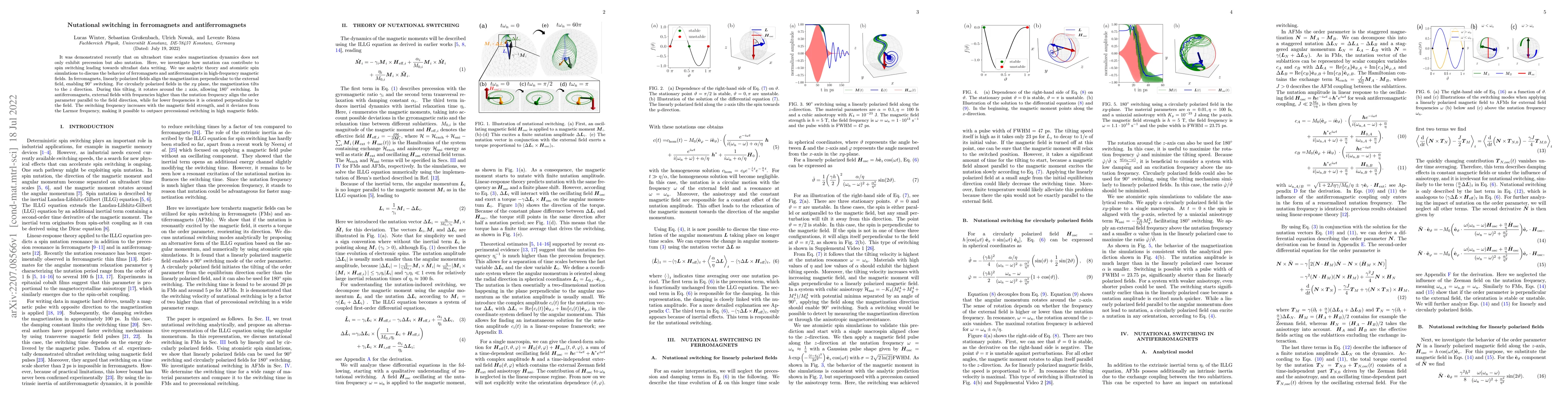 Thumbnail for Nutational switching in ferromagnets and antiferromagnets