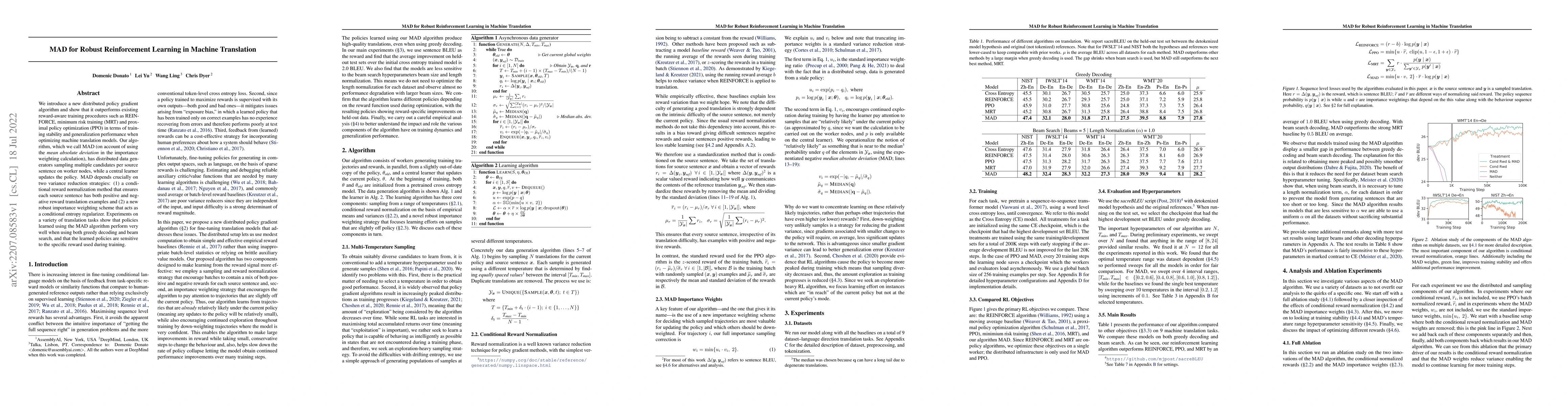 Thumbnail for MAD for Robust Reinforcement Learning in Machine Translation