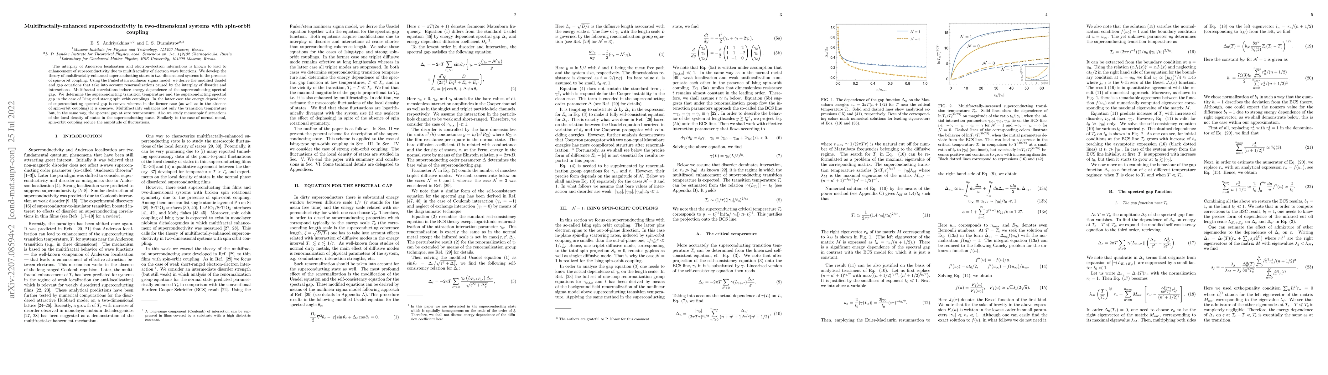 Thumbnail for Multifractally-enhanced superconductivity in two-dimensional systems
  with spin-orbit coupling