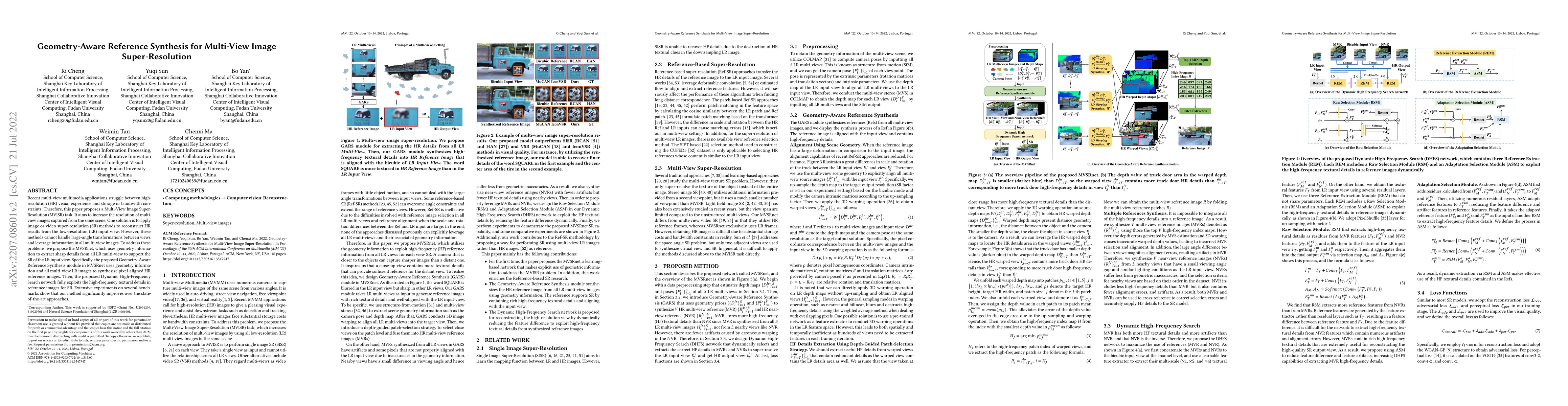 Thumbnail for Geometry-Aware Reference Synthesis for Multi-View Image Super-Resolution