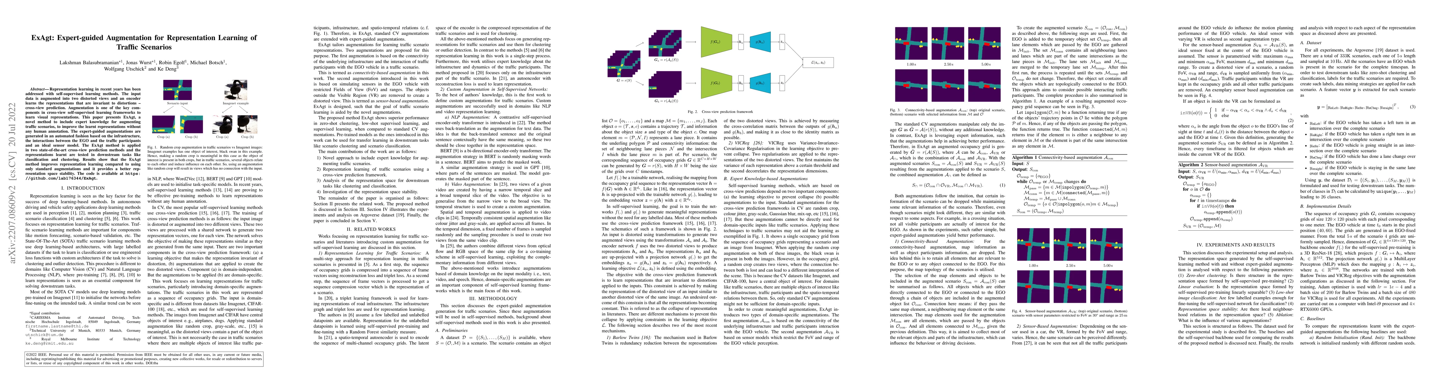 Thumbnail for ExAgt: Expert-guided Augmentation for Representation Learning of Traffic
  Scenarios