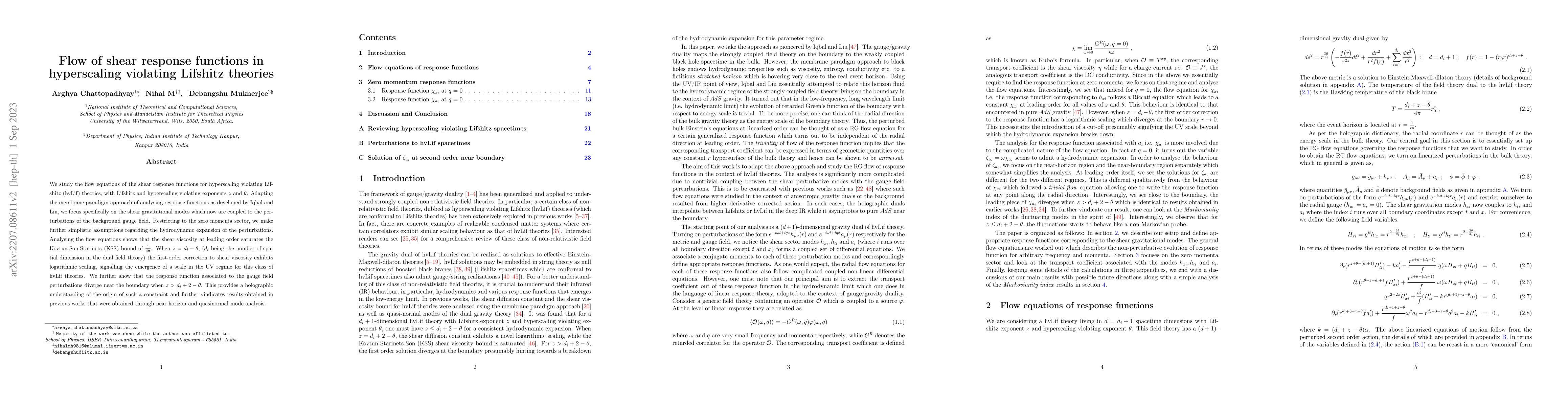 Thumbnail for Flow of shear response functions in hyperscaling violating Lifshitz
  theories