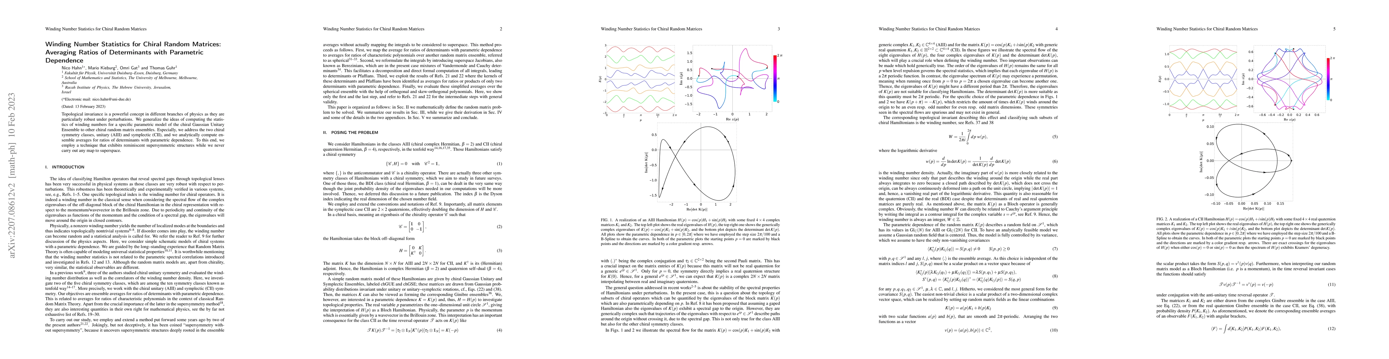 Thumbnail for Winding Number Statistics for Chiral Random Matrices: Averaging Ratios
  of Determinants with Parametric Dependence