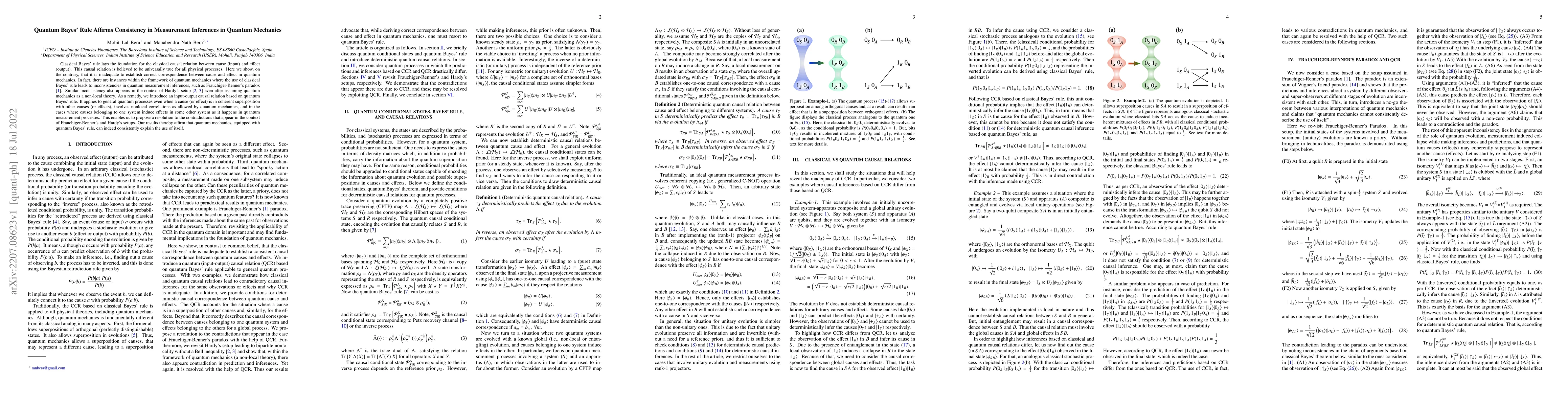 Thumbnail for Quantum Bayes' Rule Affirms Consistency in Measurement Inferences in
  Quantum Mechanics