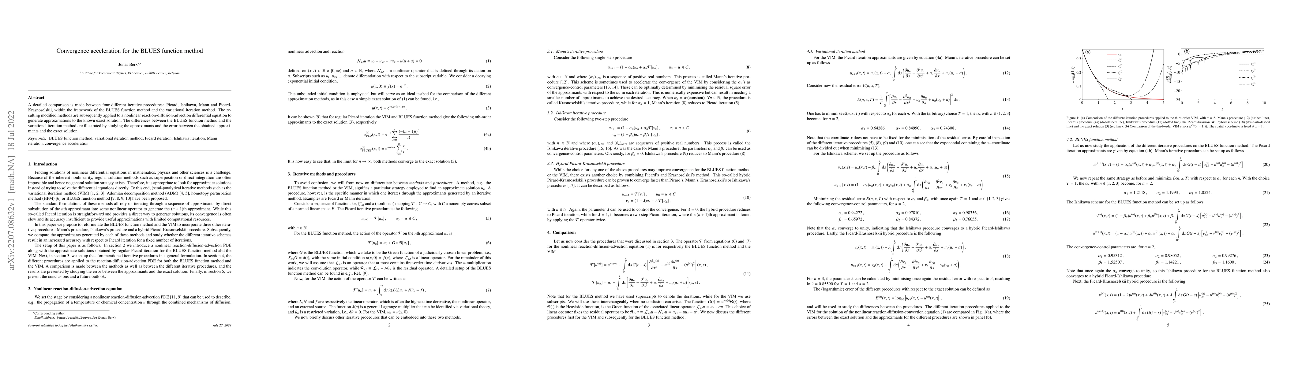 Thumbnail for Convergence acceleration for the BLUES function method