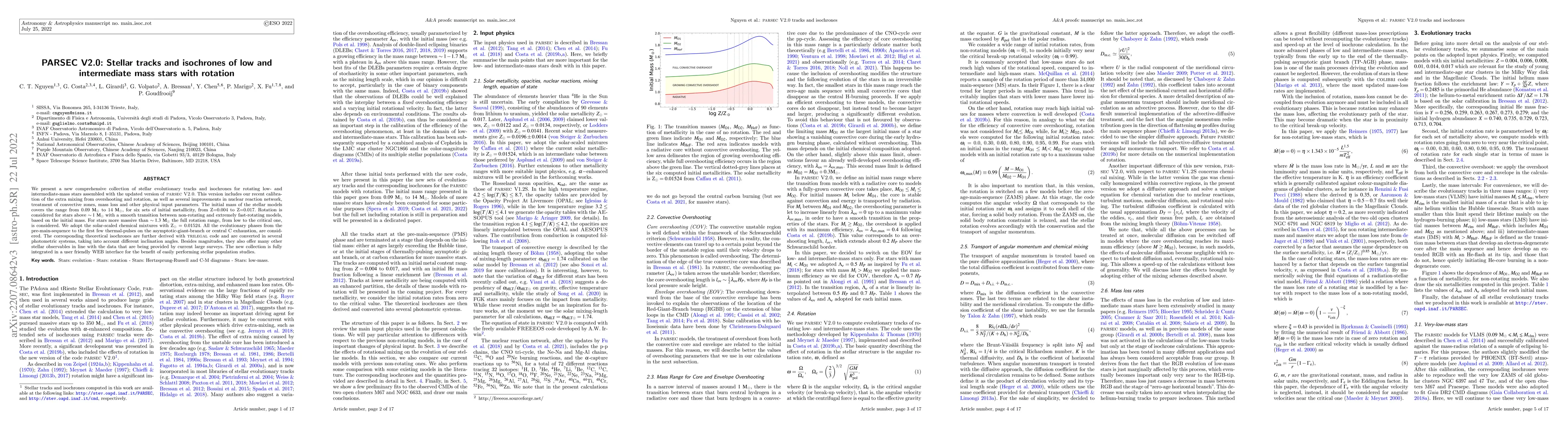 Thumbnail for PARSEC V2.0: Stellar tracks and isochrones of low and intermediate mass
  stars with rotation