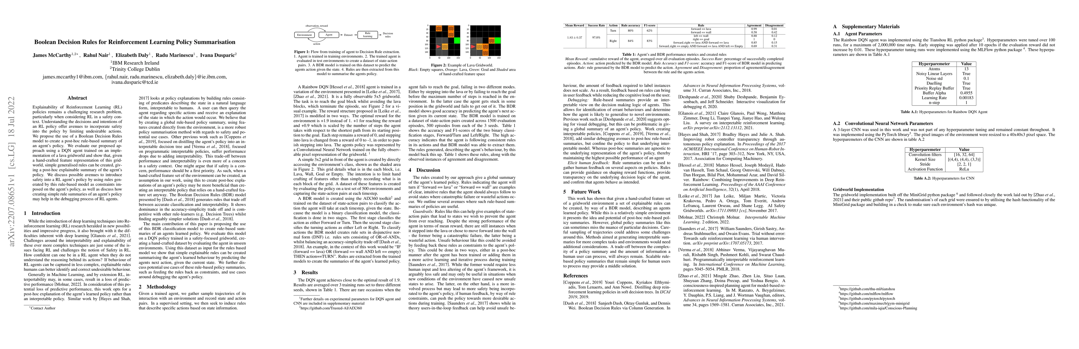 Thumbnail for Boolean Decision Rules for Reinforcement Learning Policy Summarisation