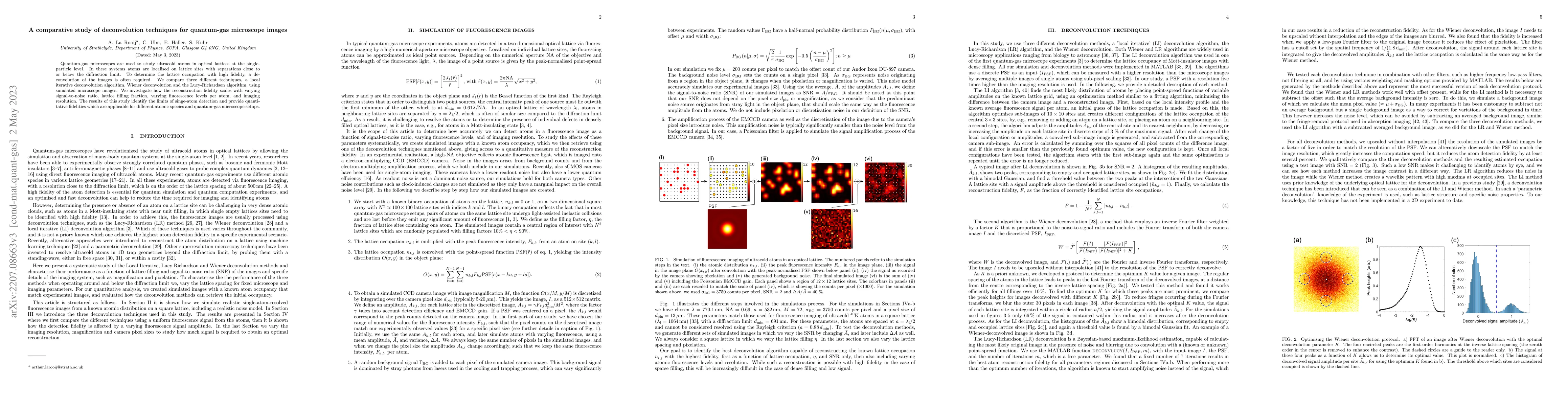 Thumbnail for A comparative study of deconvolution techniques for quantum-gas
  microscope images