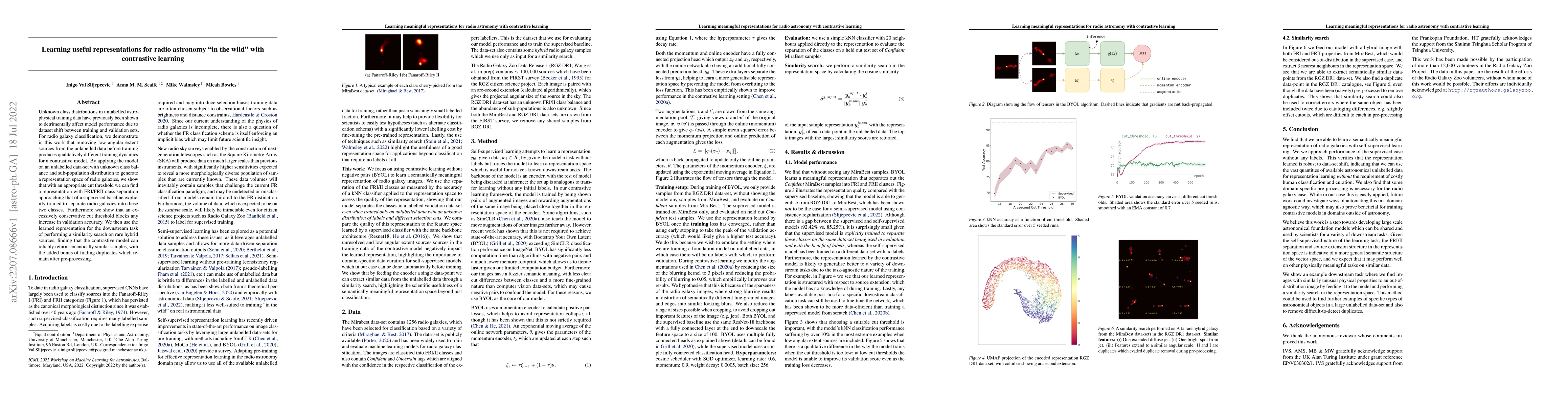Thumbnail for Learning useful representations for radio astronomy "in the wild" with
  contrastive learning