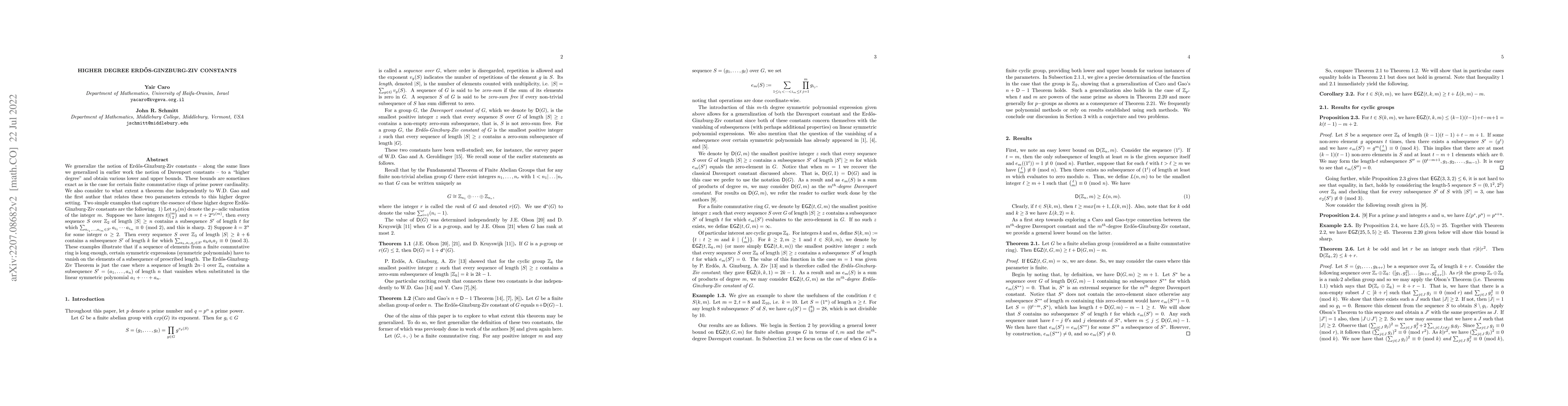 Thumbnail for Higher Degree Erdos-Ginzburg-Ziv Constants